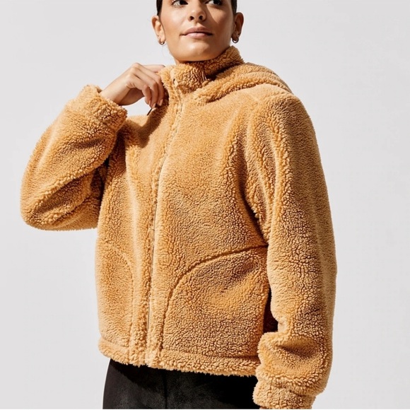 Carbon38 Teddy Zip Up Jacket With Hood, S - Picture 8 of 10